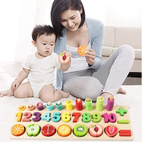 Tablero de juego para niños Yuff! juego para encajar piezas y frutas magnéticas