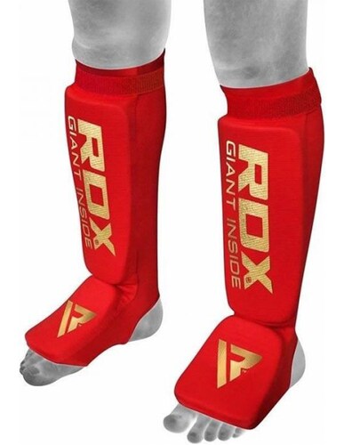 RDX Espinilleras MMA Piel Negro-Blanco