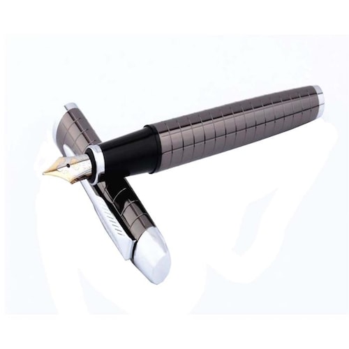 Plumas Fuente para Dibujo MXBYF-003-2 1pza 0,5mm Punta Gris 1 Tinta Morada Acero Inoxidable Para Cartucho SmallCartri 3,4mm, SolidSilver