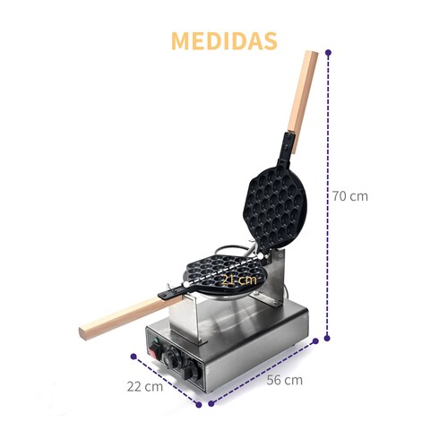 Waflera Industrial Eléctrica Antiadherente 180 Grados Egg Waffle