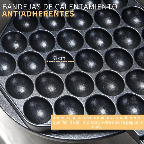 Waflera Industrial Eléctrica Antiadherente 180 Grados Egg Waffle