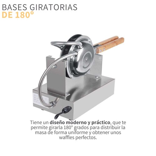Waflera Industrial Eléctrica Antiadherente 180 Grados Egg Waffle