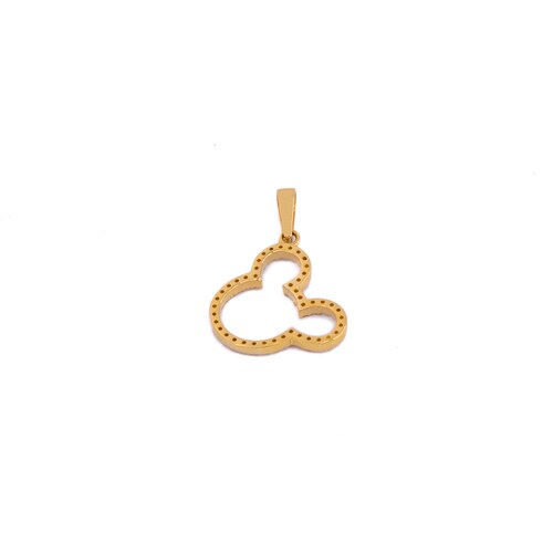 Dije Mickey Mouse con Circonias Oro 14 Kilates.