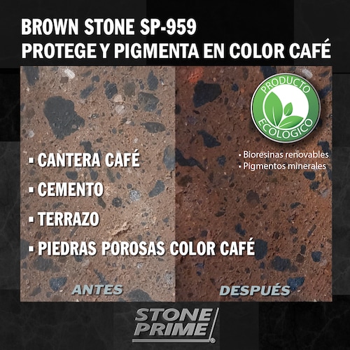 Sellador para piedra cantera café Stone Prime Acabado mojado 1.1 litros