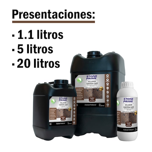 Sellador para piedra cantera café Stone Prime Acabado mojado 1.1 litros