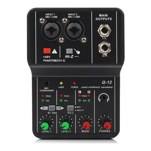 Interfaz De Audio Q-12 Tarjeta De Sonido Ordenador