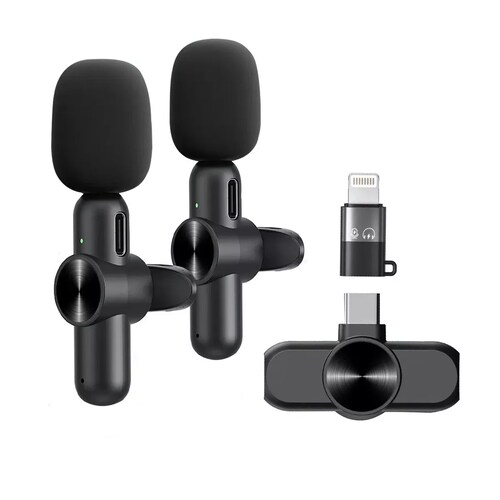 Micrófono Inalámbrico Para iPhone iPad Y Android Negro
