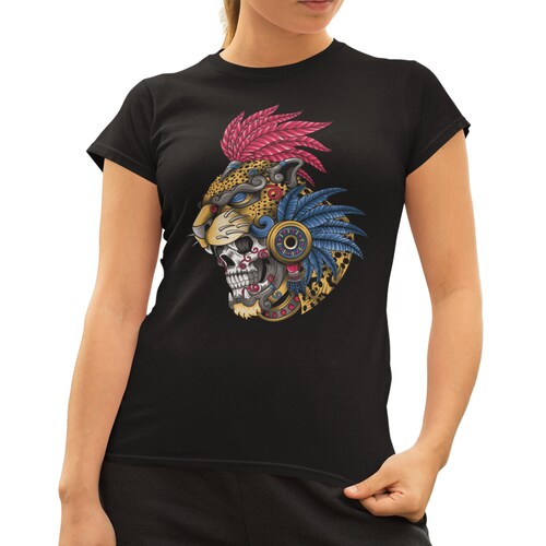 Playera Caballero y Dama Guerrero Jaguar Calavera 