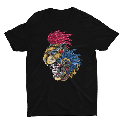 Playera Caballero y Dama Guerrero Jaguar Calavera 
