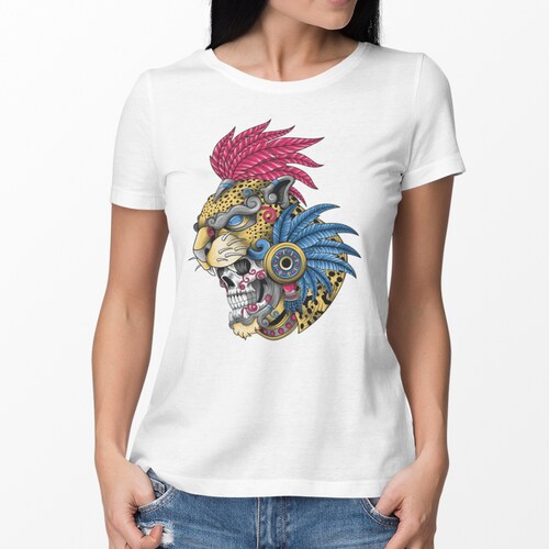 Playera Caballero y Dama Guerrero Jaguar Calavera 