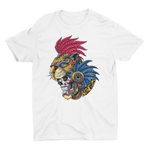 Playera Caballero y Dama Guerrero Jaguar Calavera 