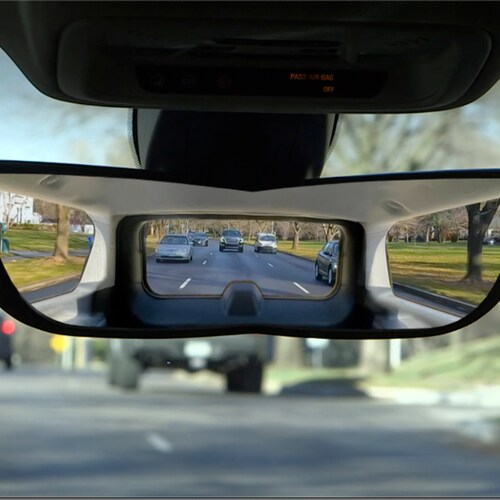 Espejo Retrovisor de Seguridad Angel View Vidrio Curvo 30cm de Ajuste Universal; Fácil y Rápida instalación; Visión Amplia; Seguridad al Volante