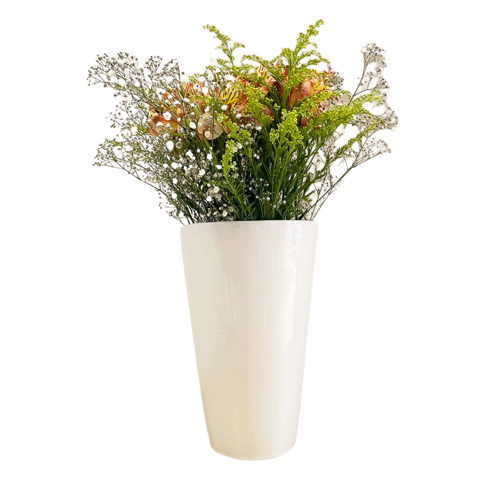Florero blanca de cerámica brillante: un toque de elegancia moderna para tus flores.