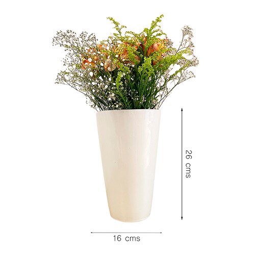 Florero blanca de cerámica brillante: un toque de elegancia moderna para tus flores.