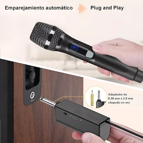 Profesional Microfono Inalambrico Karaoke Musicales General Gris