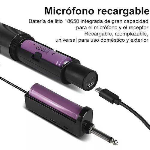 Profesional Microfono Inalambrico Karaoke Musicales General Gris