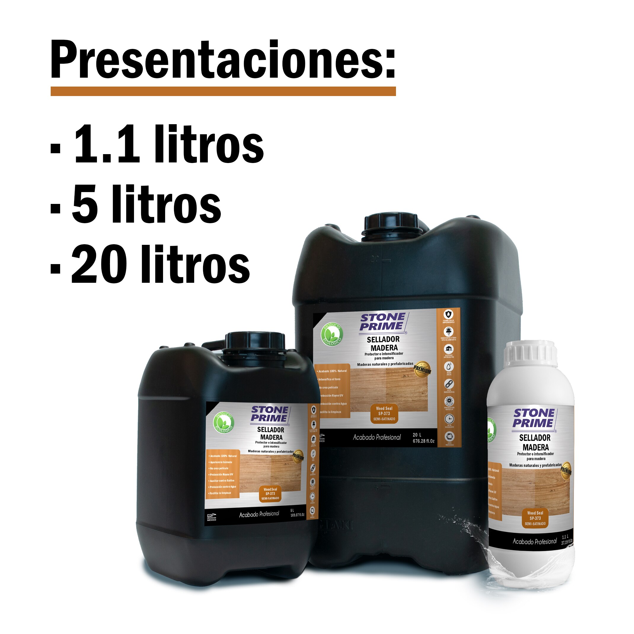 Sellador para madera Stone Prime Acabado húmedo 20 litros