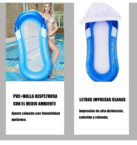 Flotador tumbona con toldo para piscina 