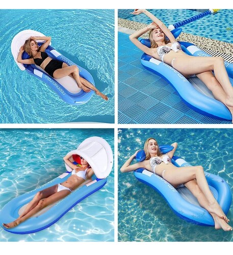 Flotador tumbona con toldo para piscina 