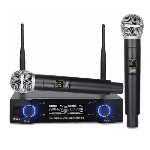 Profesional Micrófonos 2 Handheld Uhf Microfonos Inalámbrico