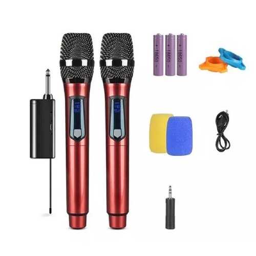Sunoffer De Microfono Inalambrico Karaoke Para Pc Y Coches Rojo