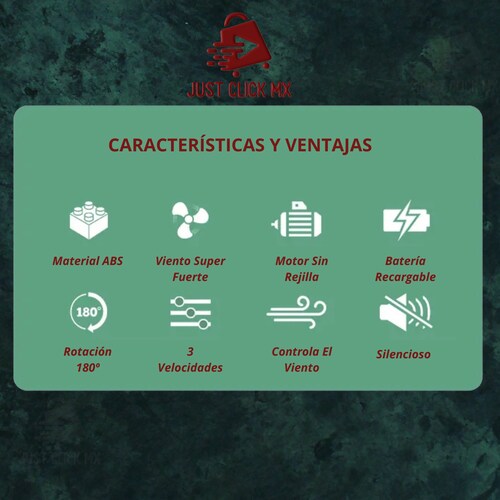 Ventilador de Escritorio Portátil con LED