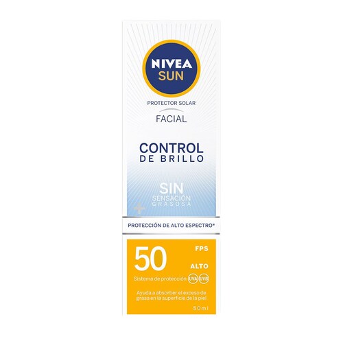 NIVEA Protector Solar Facial Control De Brillo (50 ml), con Efecto Matificante de Larga Duración