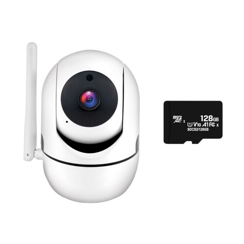 Cámara Seguridad WiFi robotizada con memoria MicroSD 128GB