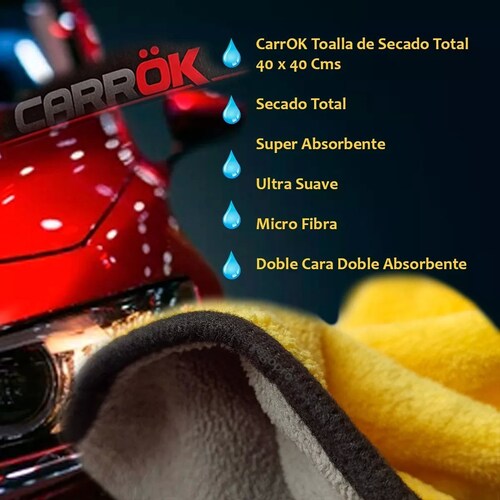 Toalla Secado Total Microfibra Carrok Extra Suave 40 X 40cm