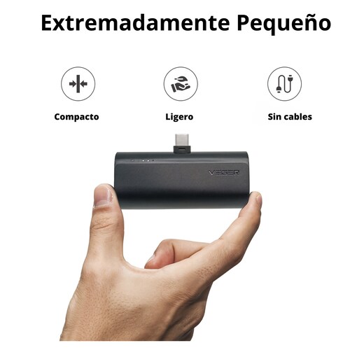 Power Bank Veger Batería Portátil 20w Pd Cargador 5000mah.