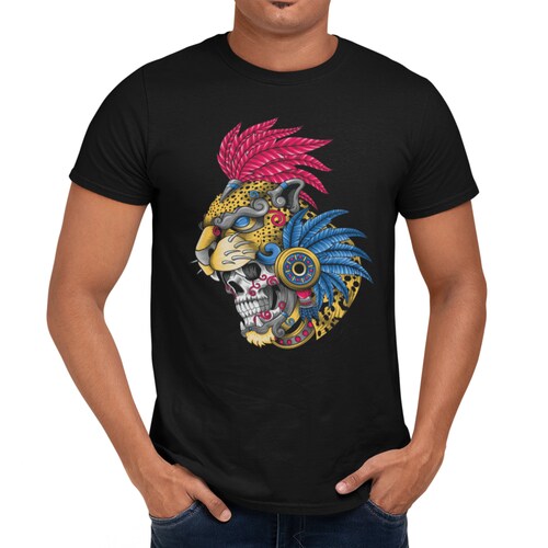 Playera Caballero y Dama Guerrero Jaguar Calavera 
