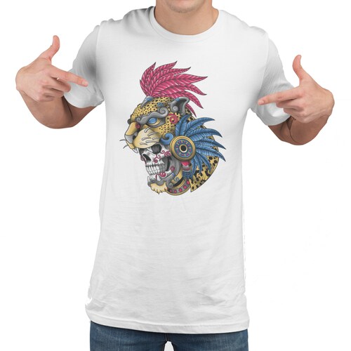 Playera Caballero y Dama Guerrero Jaguar Calavera 