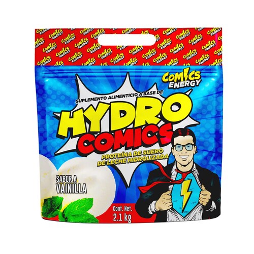 Comics Energy | Hydro Comics | Proteína Whey hidrolizada | Sabor Vainilla | 60 Porciones | 2.1 kg 