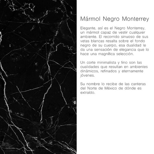 Mesa de Centro GDE  BABANKI Cubierta Marmol Negro Monterrey