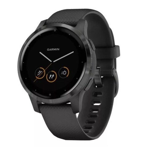 Smartwatch Garmin Vivoactive 4S 1.1", Caja 40mm de Polímero Reforzado Con Fibra Black, Malla Negra Silicona, Bisel Slate De Acero Inoxidable