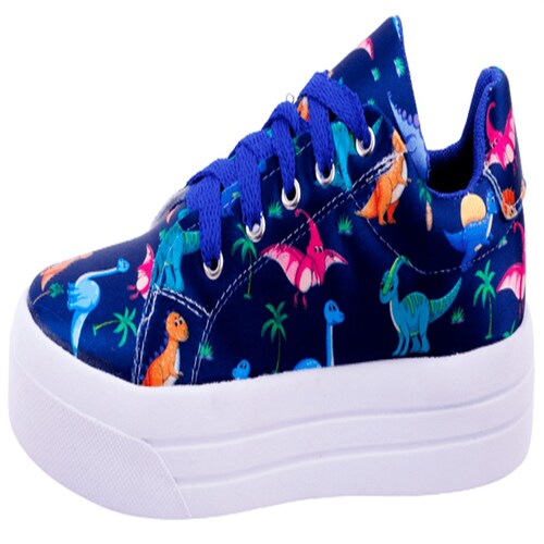Tenis Niño Dinosaurios Rex Casuales T-rex Moda 471-2-ad Azul.