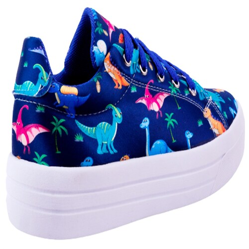 Tenis Niño Dinosaurios Rex Casuales T-rex Moda 471-2-ad Azul.