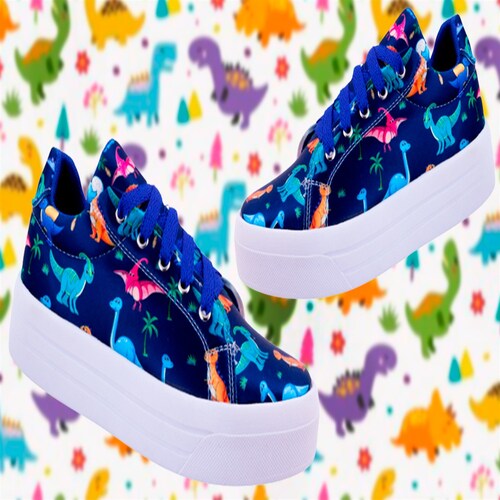 Tenis Niño Dinosaurios Rex Casuales T-rex Moda 471-2-ad Azul.