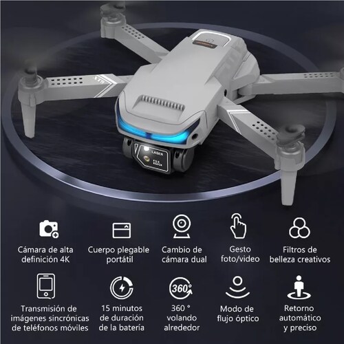 Dron A Control Remoto Axnen Xt9 Con Cámara 4k Hd, 3 Baterías