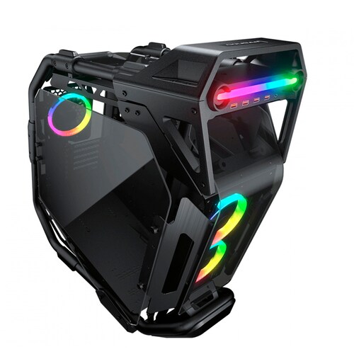 Gabinete Cougar Cratus con Ventana Midi-Tower Mini-ITX USB 3.0 sin Fuente RGB Negro.