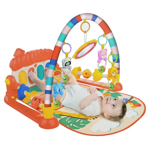  Gimnasio Piano Fitness Rack Musical Interactivo Para Bebe Naranja