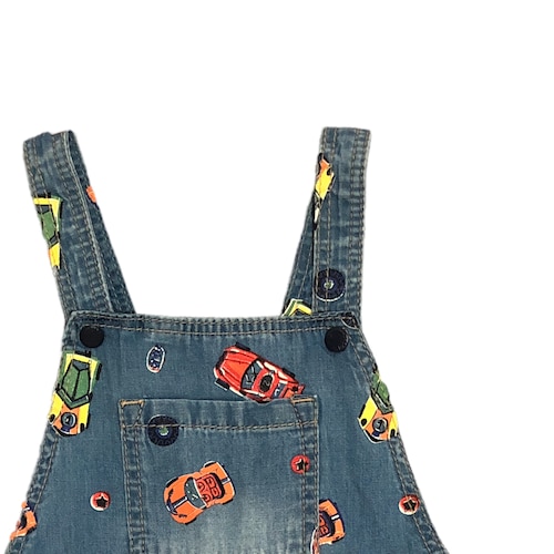 Overol mezclilla carritos para bebé niño Losan.