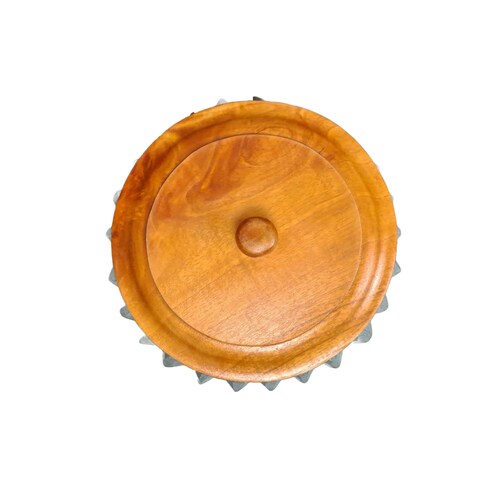 Tortillero De Piedra Volcánica Con Tapa De Madera