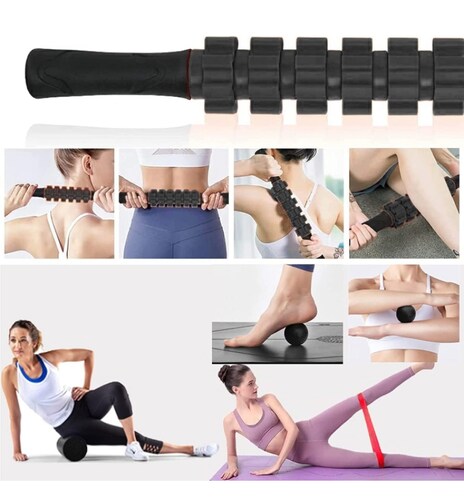 Rodillos de masaje 6 accesorios hule espuma 