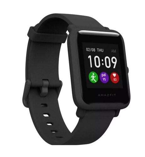 Smartwatch Amazfit Basic Bip S Lite 1.28" Caja De Policarbonato Color Charcoal Black, Color Malla Charcoal Black De Tpu Modelo A1823.