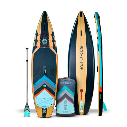Body Glove Tabla Inflable PErformer 11pies  Toeo en 1 SUP Surf De Pie Stand Up Paddle,  Tabla Remo, Bomba electrica quilla, leash, Mochila y mas