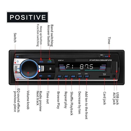 Reproductor Auto estereo Bluetooth