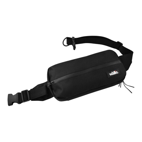 Cangurera Wallis unisex con 2 compartimientos y correa ajustable, negro.