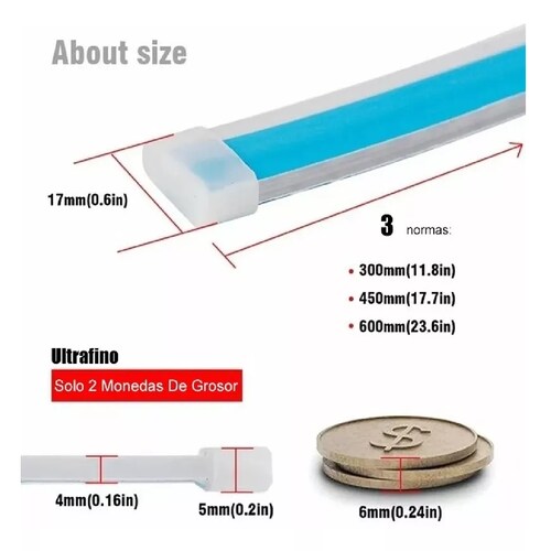 Par Tira Led Drl Flexible Direccional Secuencial Auto 60cm Azul