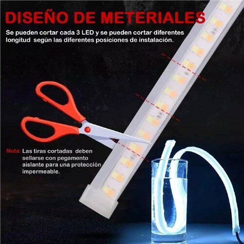Par Tira Led Drl Flexible Direccional Secuencial Auto 60cm Azul